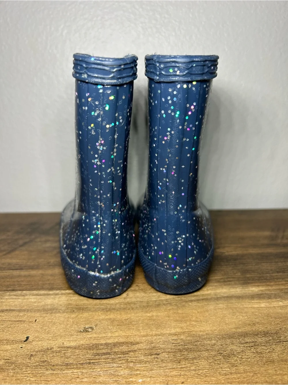 Hunter Kids Navy Glitter Rain Boots